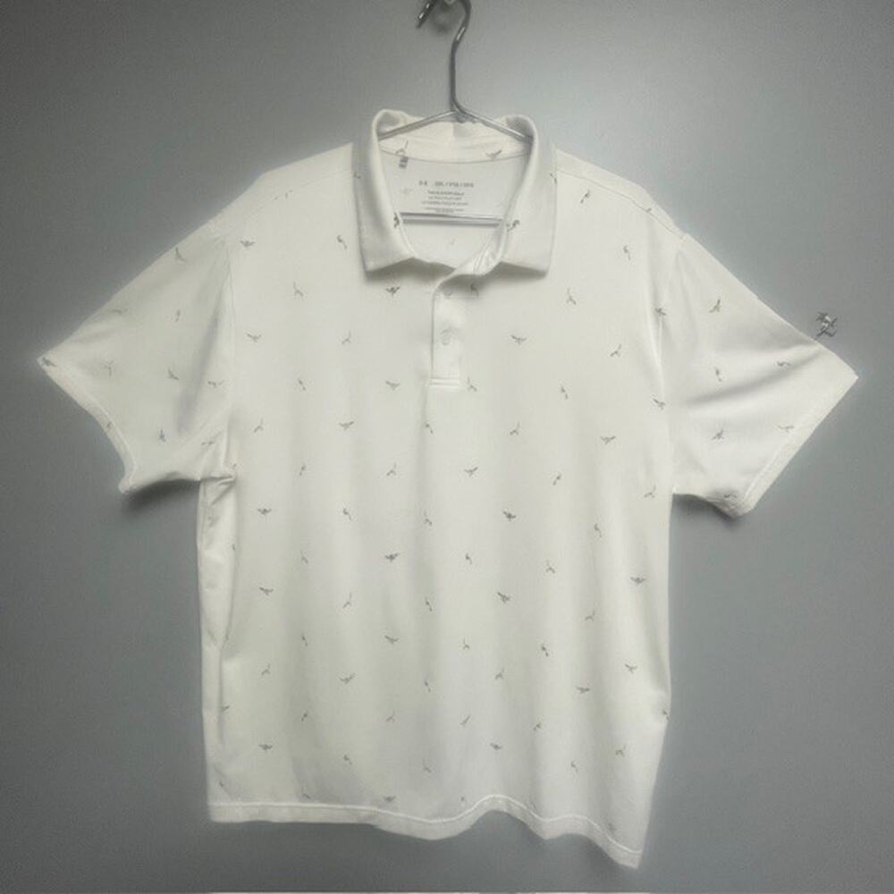 Under Armour Playoff Polo With a Finches Birds Print Golf Polo Shirt Size 2XL